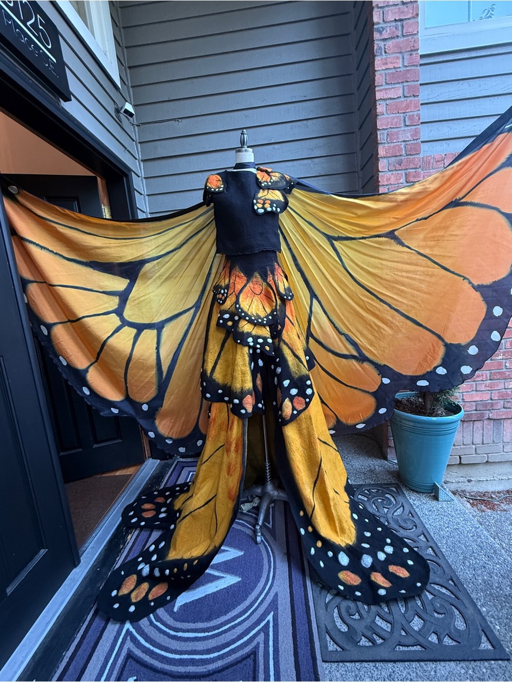 OOAK Monarch Butterfly Women’s  Costume - Felted Wool and Silk. Size 2/4